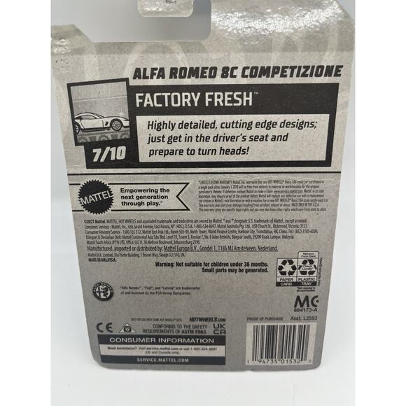 Hot Wheels Alfa Romeo 8 C Competizione Red Factory Fresh Sealed - Picture 4 of 4